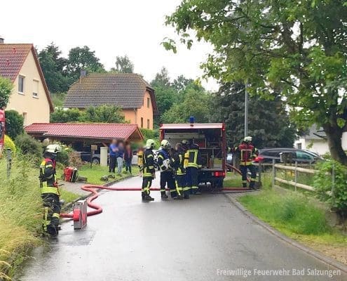 Kellerbrand in Leimbach, Feuerwehr Bad Salzungen unterstützte!