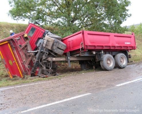 Verkehrsunfall mit Lastwagen vor Urnshausen!